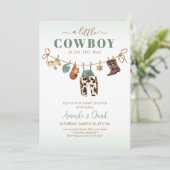 Cowboy Baby shower Uitnodiging (Staand voorkant)
