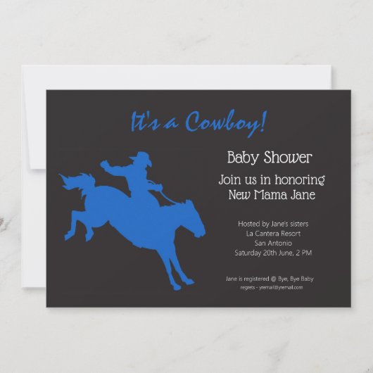 Cowboy Baby shower Uitnodiging (Voorkant)