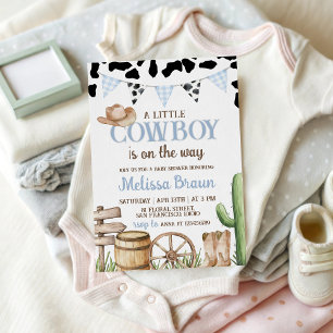 Cowboy baby shower uitnodiging
