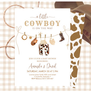 Cowboy Baby shower Uitnodiging
