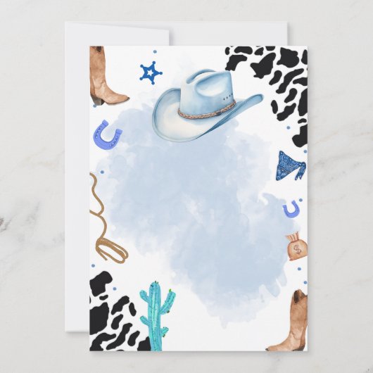 Cowboy Baby shower Uitnodiging Rodeo Uitnodiging (Achterkant)