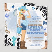 Cowboy Baby shower Uitnodiging Rodeo Uitnodiging (Voorkant / Achterkant)