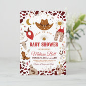 Cowboy baby shower uitnodiging Wild West uitnodigi (Staand voorkant)