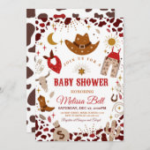 Cowboy baby shower uitnodiging Wild West uitnodigi (Voorkant / Achterkant)