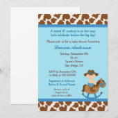 Cowboy Baby Shower-uitnodigingen Kaart (Voorkant / Achterkant)