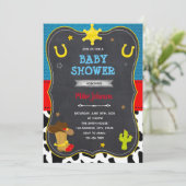 Cowboy baby shower verjaardag  kaart (Staand voorkant)