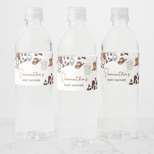 Cowboy Baby shower Waterfles Etiket (Flessen)