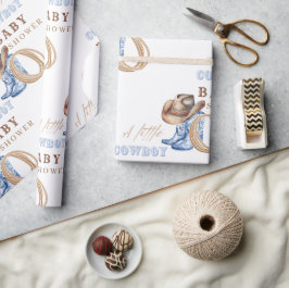 Cowboy Baby shower Waterverf Rustic Cadeaupapier