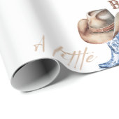 Cowboy Baby shower Waterverf Rustic Cadeaupapier (Rol Hoek)