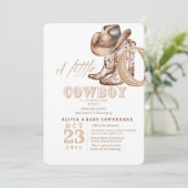 Cowboy Baby shower Waterverf Rustic Kaart (Staand voorkant)