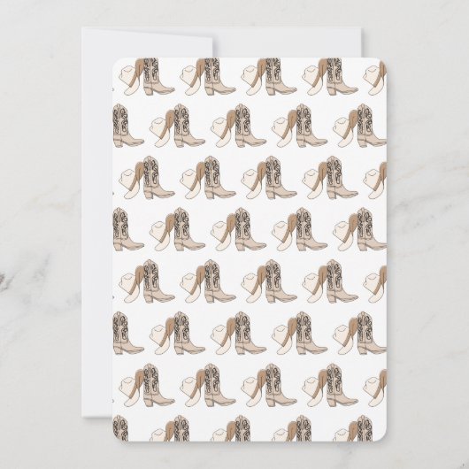 Cowboy Baby shower Waterverf Rustic Kaart (Achterkant)