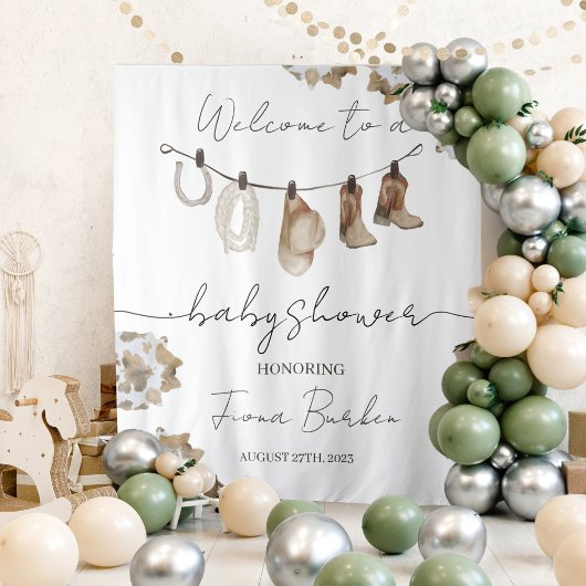 Cowboy Baby shower Welkomstbord. Wandkleed