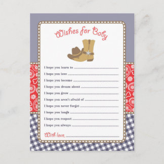 Cowboy Baby shower Wensen voor Baby Kaart