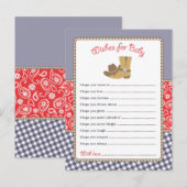 Cowboy Baby shower Wensen voor Baby Kaart (Voorkant / Achterkant)