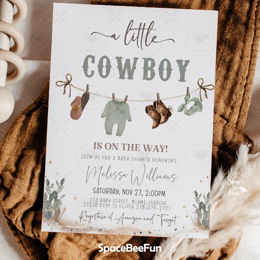 Cowboy-Baby shower Western Bedankjes Labels