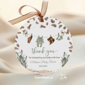 Cowboy-Baby shower Western Bedankjes Labels