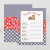 Cowboy Baby shower Word Scramble spel Uitnodiging Briefkaart (Voorkant / Achterkant)