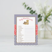 Cowboy Baby shower Word Scramble spel Uitnodiging Briefkaart (Staand voorkant)