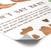 Cowboy baby shower Zeg geen baby Poster (Hoek)