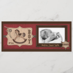 Cowboy Baby Tall-koninkendenkaart Aankondiging