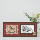 Cowboy Baby Tall-koninkendenkaart Aankondiging (Staand voorkant)