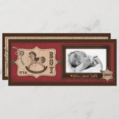 Cowboy Baby Tall-koninkendenkaart Aankondiging (Voorkant / Achterkant)