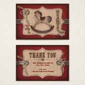 Cowboy Baby TY Gift Label 2 Visitekaartjes (Voorkant /achterkant)