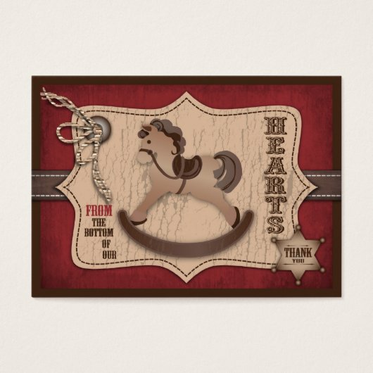 Cowboy Baby TY Gift Label 2 Visitekaartjes (Voorkant)