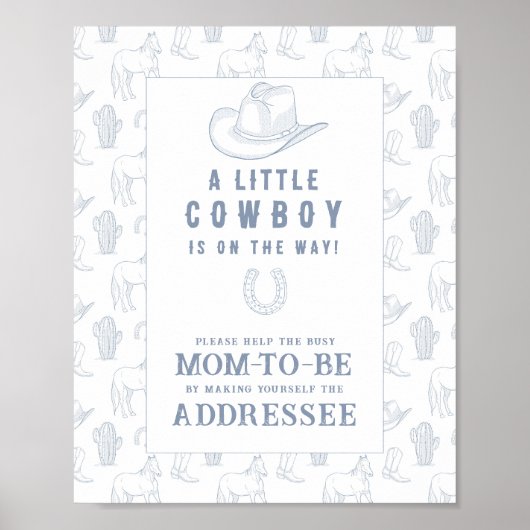 Cowboy babyshower - Help de drukke aanstaande moed Poster (Voorkant)