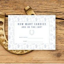 Cowboy babyshower raad hoeveel snoepjes