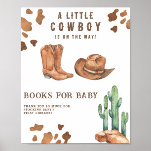 Cowboy babyshowerbabyboeken voor baby poster