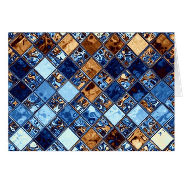 Cowboy Bandana Blue Mosaic Pattern (Voorkant Horizontaal)
