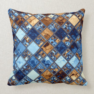 Cowboy Bandana Blue Mosaic Pattern Kussen