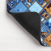 Cowboy Bandana Blue Mosaic Pattern Muismat (Hoek)