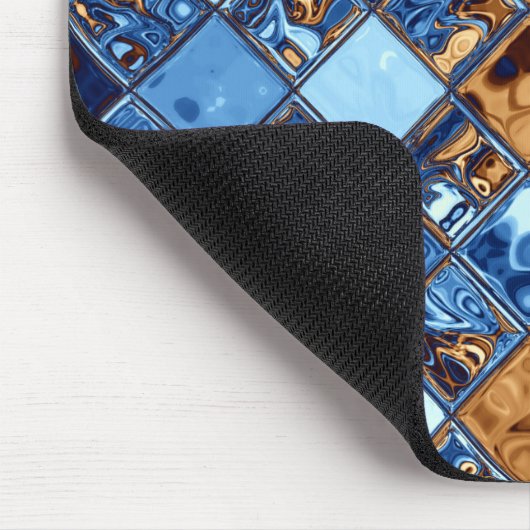 Cowboy Bandana Blue Mosaic Pattern Muismat (Hoek)