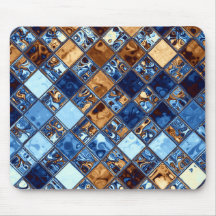Cowboy Bandana Blue Mosaic Pattern