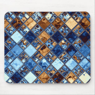 Cowboy Bandana Blue Mosaic Pattern Muismat