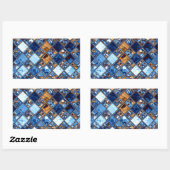 Cowboy Bandana Blue Mosaic Pattern Rechthoekige Sticker (Vel)