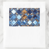 Cowboy Bandana Blue Mosaic Pattern Rechthoekige Sticker (Tas)