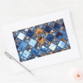 Cowboy Bandana Blue Mosaic Pattern Rechthoekige Sticker (Envelop)