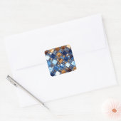 Cowboy Bandana Blue Mosaic Pattern Vierkante Sticker (Envelop)