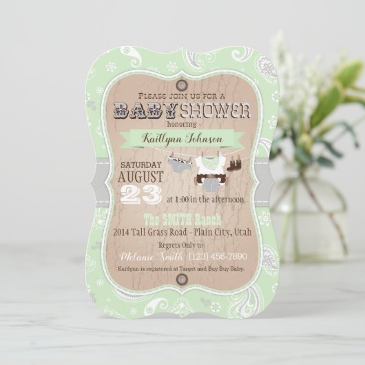 Cowboy Bandanna Jumper Baby shower Kaart (Staand voorkant)