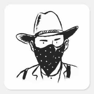 Cowboy Bandit Vierkante Sticker