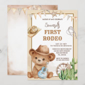 Cowboy Bear Western First Rodeo Birthday Kaart (Voorkant / Achterkant)