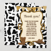 Cowboy bedankkaart Western (Voorkant / Achterkant)