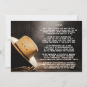 Cowboy Begrafenisdienst Kaart (Achterkant)