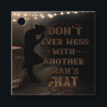 Cowboy, bemoei je nooit met de hoed van een andere bedankjes labels<br><div class="desc">aanpassen voor elke gelegenheid</div>