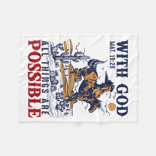 Cowboy Bible Scripture Verse Western Jesus For Men Fleece Deken (Voorkant (Horizontaal))