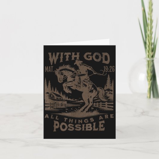 Cowboy Bible Scripture Verse Western Jesus For Men Kaart (Voorkant)