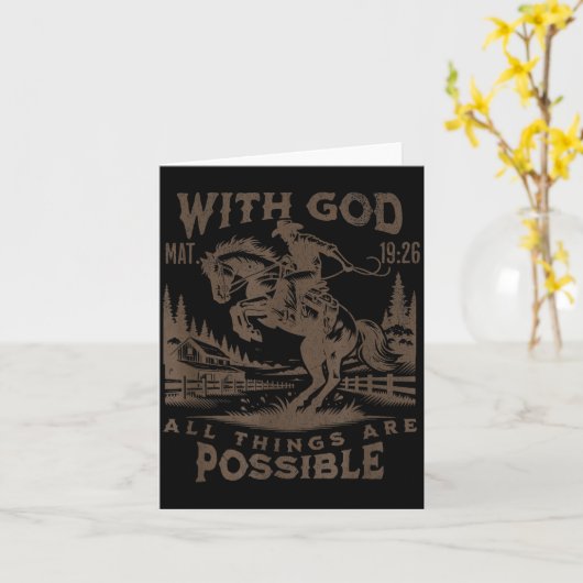 Cowboy Bible Scripture Verse Western Jesus For Men Kaart (Gele Bloem)